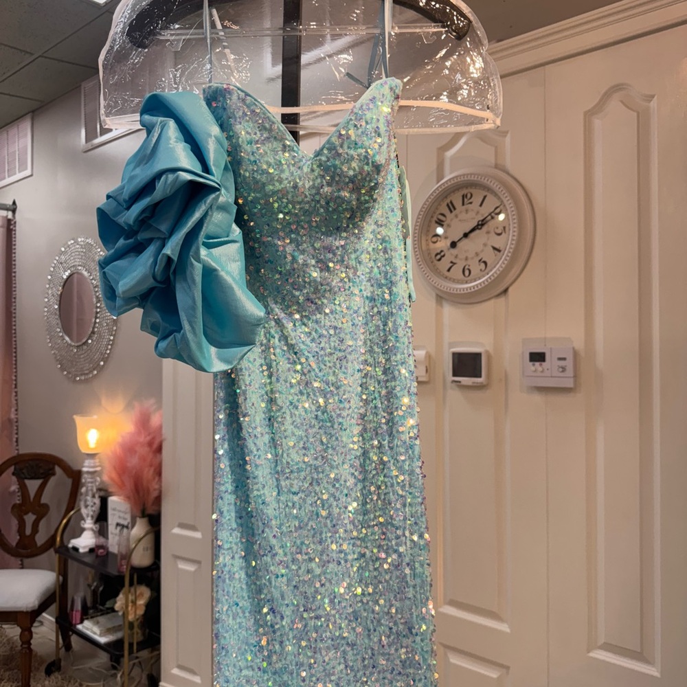 Sparkling Blue Sequin Dress